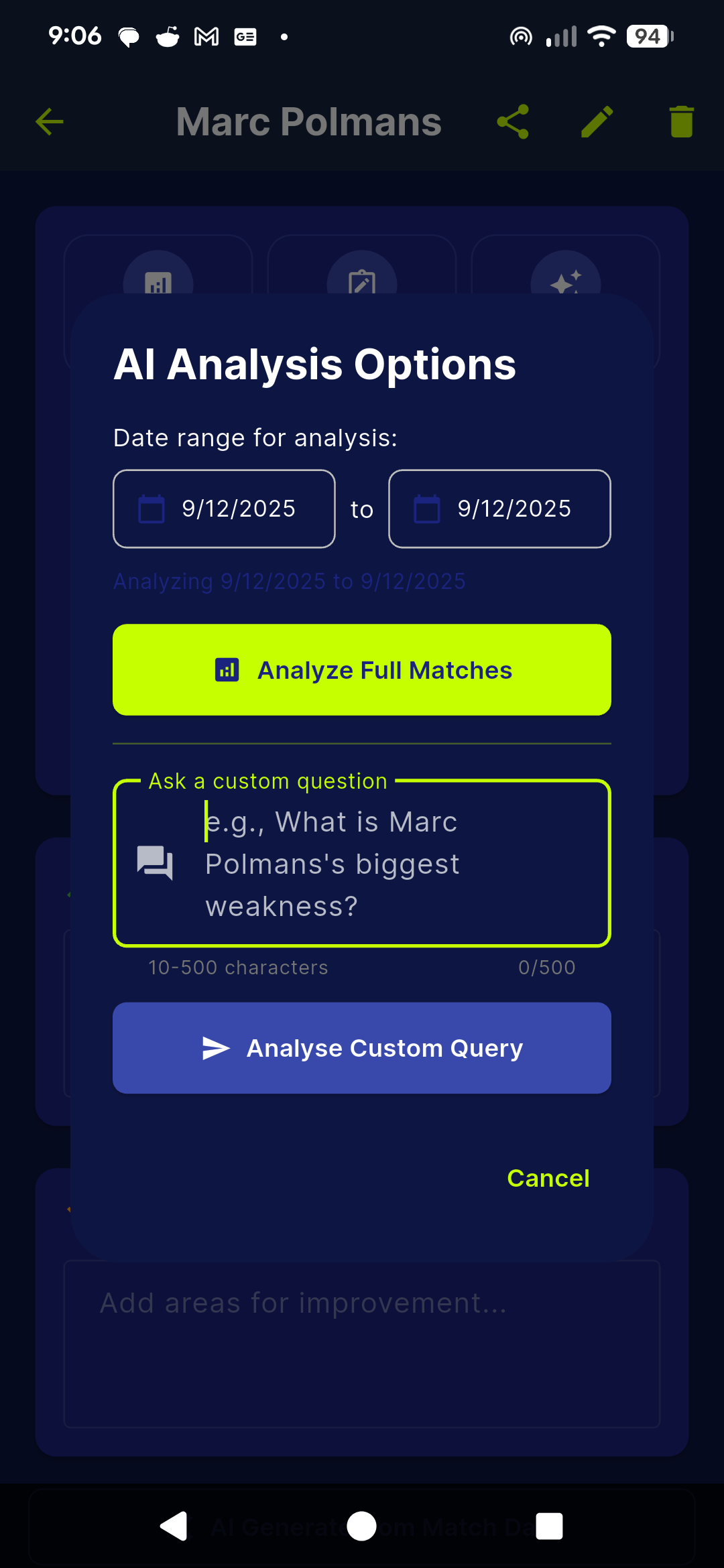 Tennasity AI match analysis