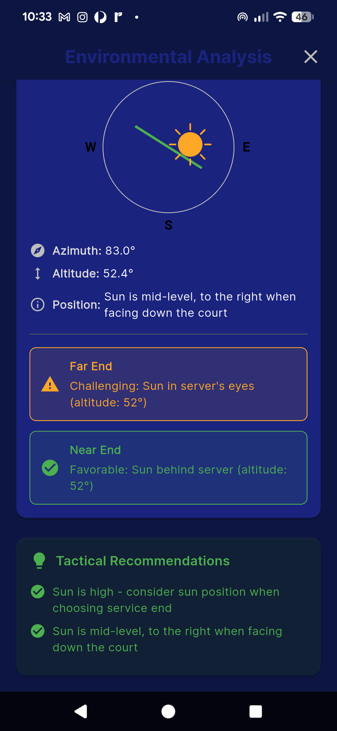 Sun glare analysis